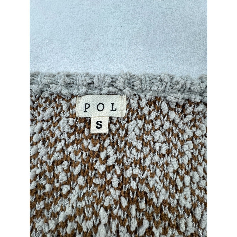POL Aztec Geometric Oversized Chunky Knit Cardigan Women Small Brown Winter Cozy - Picture 6 of 11